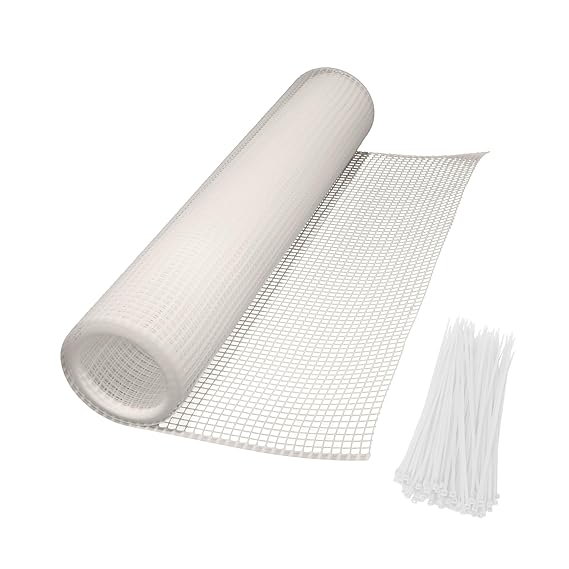 Cardinal Gates DSHD15 Heavy-Duty Outdoor Deck Netting - Plastic Balcony Netting for Pets & Kids - 15ft X 3ft Banister Safety Net - Apartment Railing Screen Guard - Cat Net - Made in USA – Natural