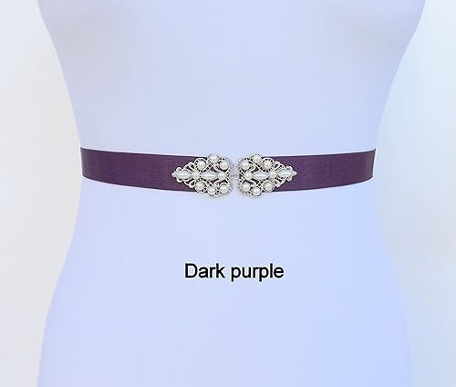 Miniatura 6 de Black Elastic Silver Jeweled Pearl Dress Belt, Sizes XS to 3XL