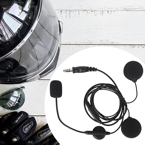 Miniatura 5 de Emoshayoga Auricular para casco de motocicleta, transmisión estable de 0.276 in. Enchufe de radio bidireccional, micrófono, sonido claro, a prueba