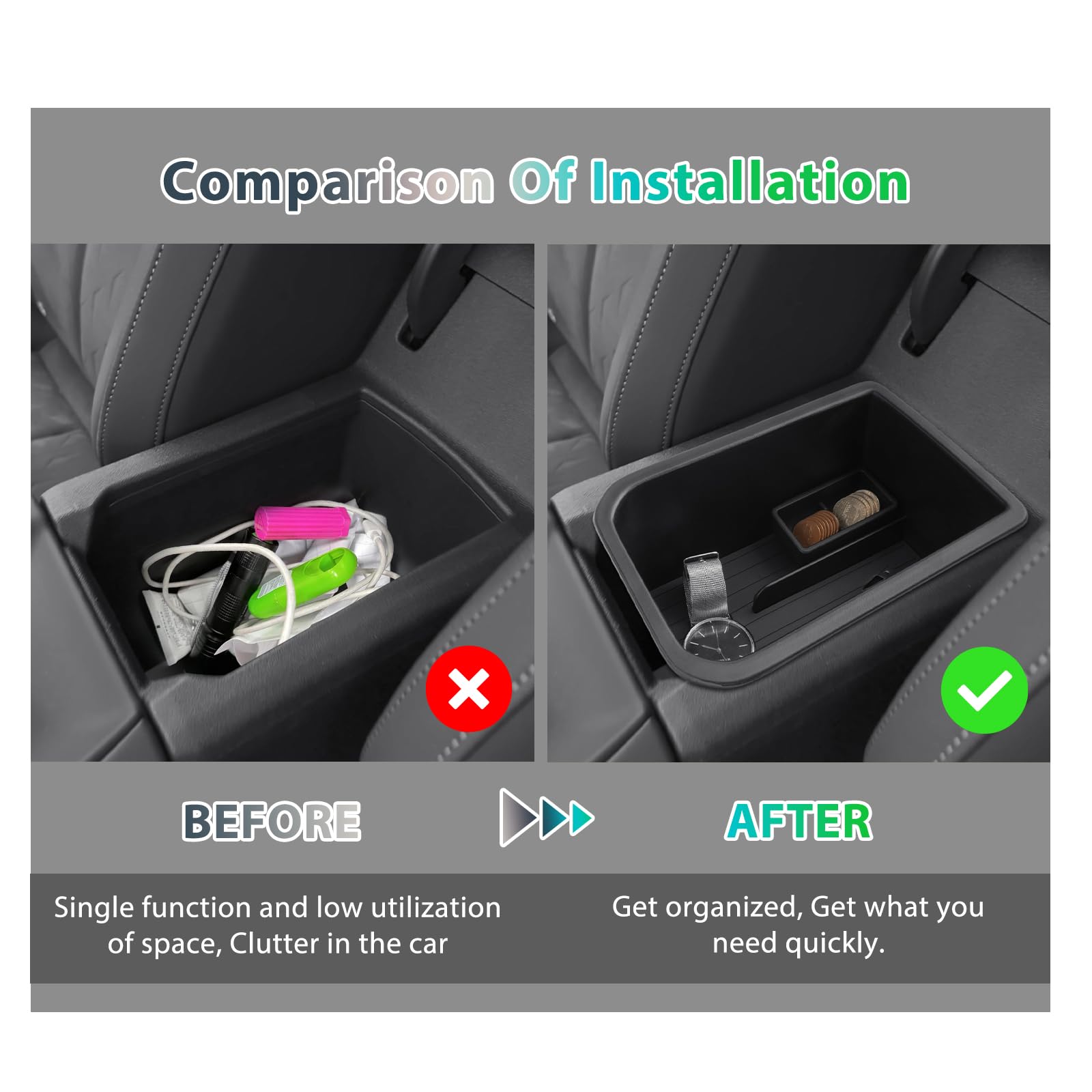 GAFAT Kompatibel mit Neu Cupra Terramar 2025 2026 Mittelkonsole Aufbewahrungsbox, Armlehne Organizer Ablagen für Terramar VZ 2.0/1.5 Hybird VZ, mit Silikon-Münzbox und Gummimatte