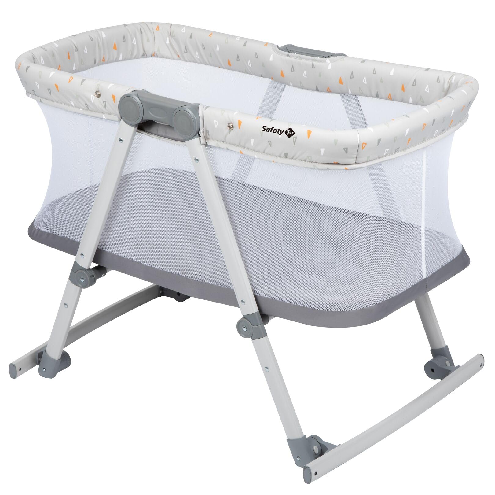 Safety 1st Morning Star Culla Neonato Portatile 2 in 1, Culla da Viaggio, Funzione Dondolo, Pieghevole, con Materassino, Zanzariera e Borsa da Viaggio Inclusa, per Bambini 0-9 kg, Geometric