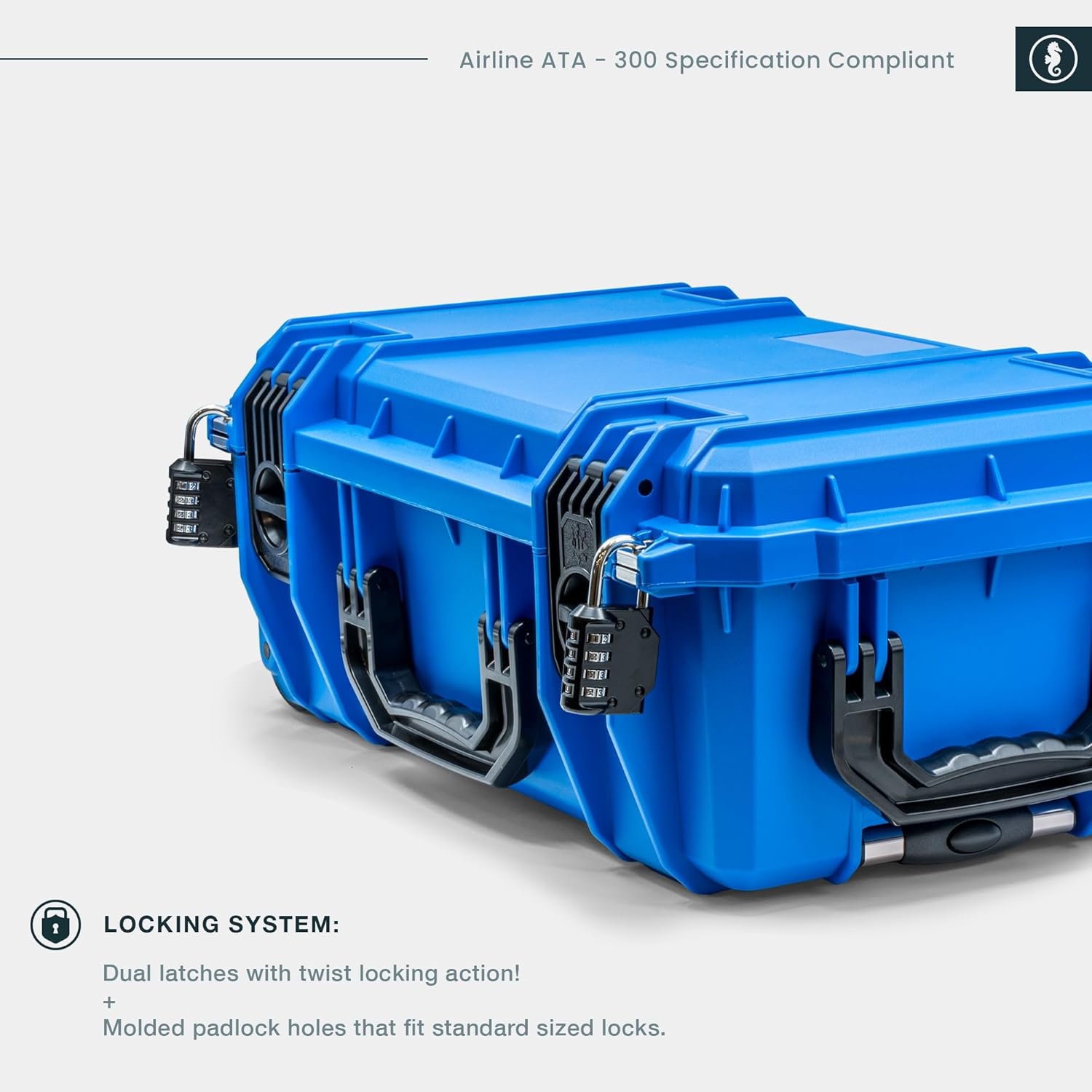 Seahorse 830 Professional Camera Case with Lid Organizer and Padded Dividers, TSA Approved, MIL‑Spec, IP67 Waterproof, USA Made for Photographers and Travel Enthusiasts