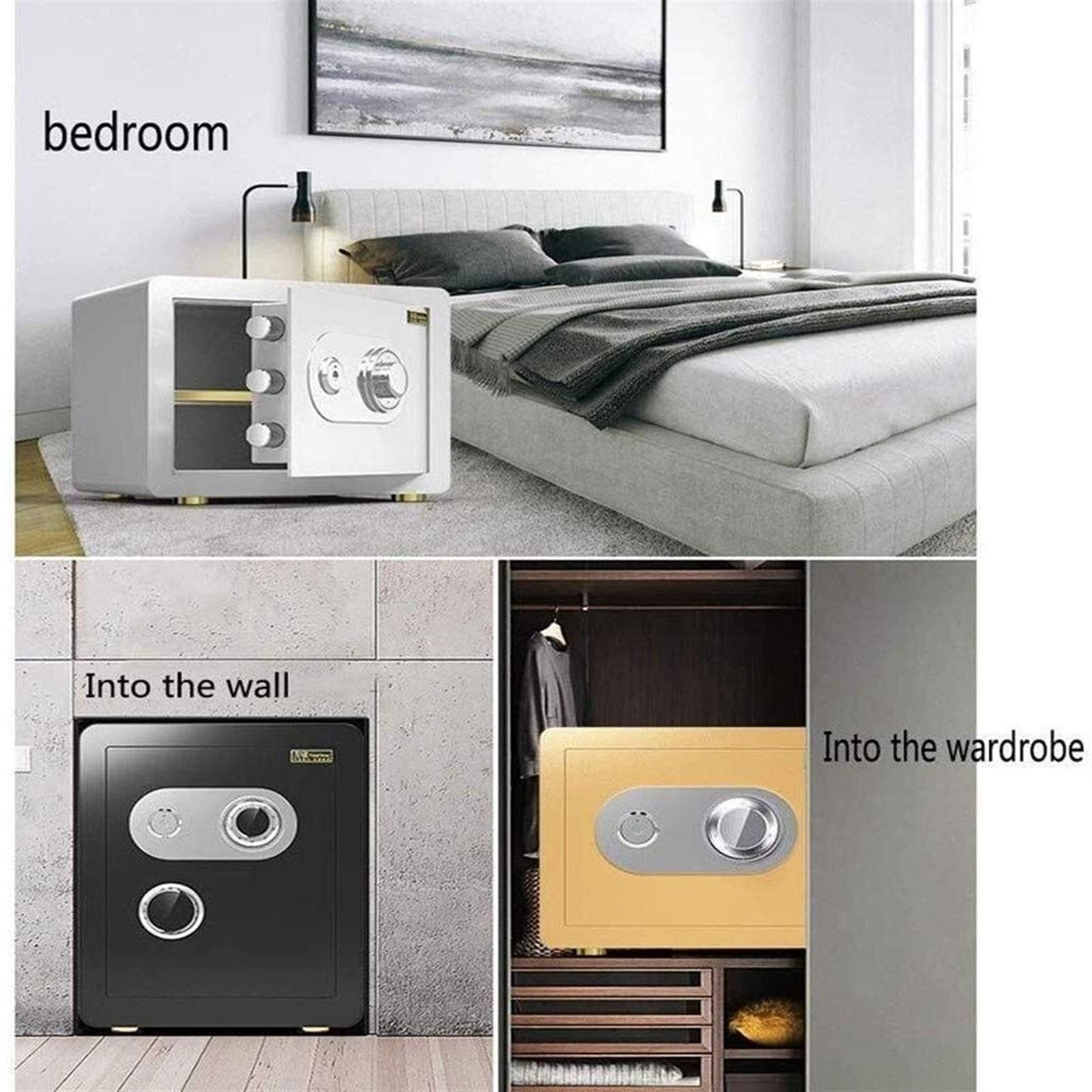 RLKHXBS Safes Schrank Mechanical Password Safety Haushaltssicheres 45 cm großer feuerfestem wasserdichtes Anti -Bohr -Anti -Diebstahl Unsichtbares Safe (Farbkaffeegold)