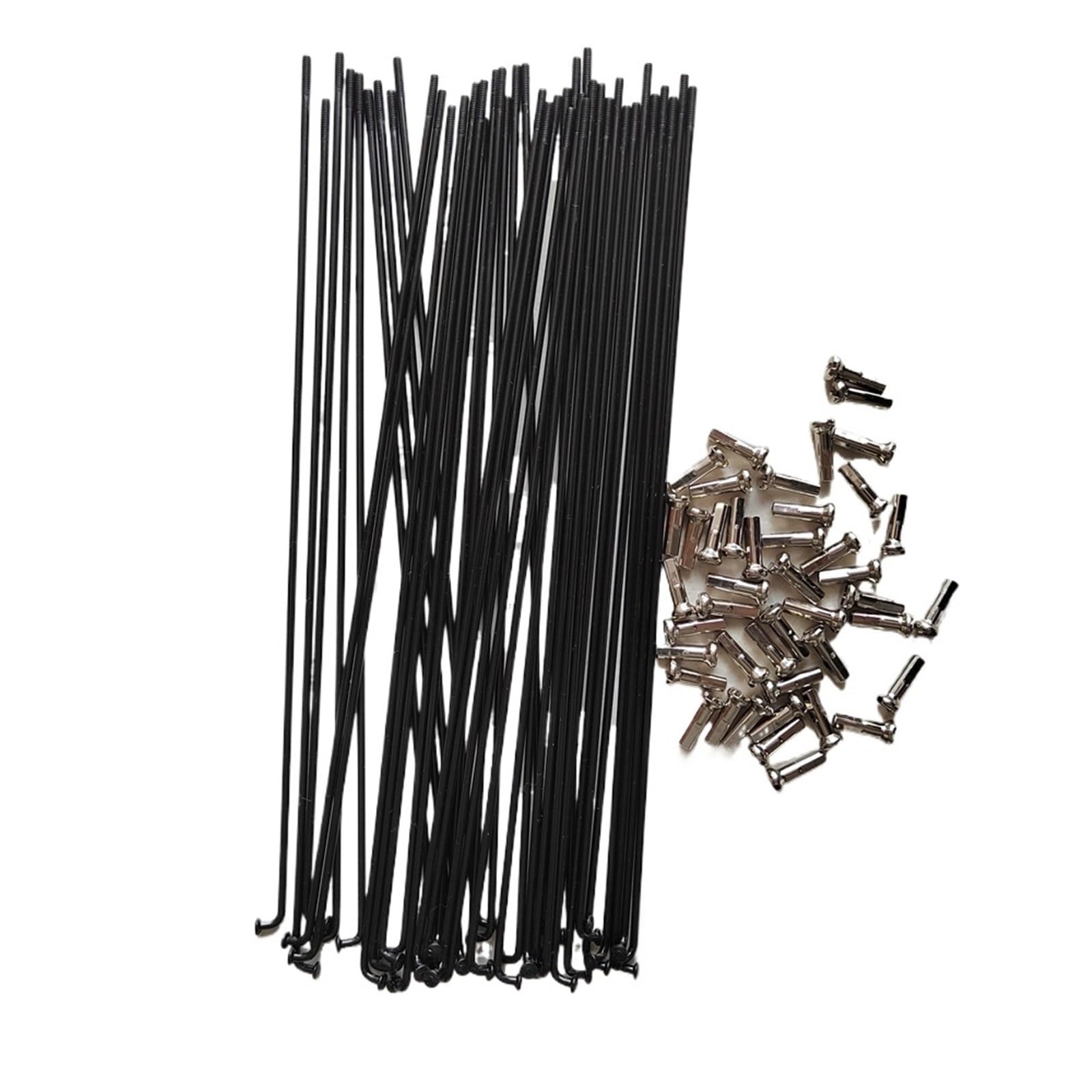 Fahrradspeichen 40PCS Fahrrad Speichen 14G 61mm-120mm Edelstahl Schwarz Rennrad Klapp Kupfer Nippel Berg Hohe festigkeit Zubehör(105mm)