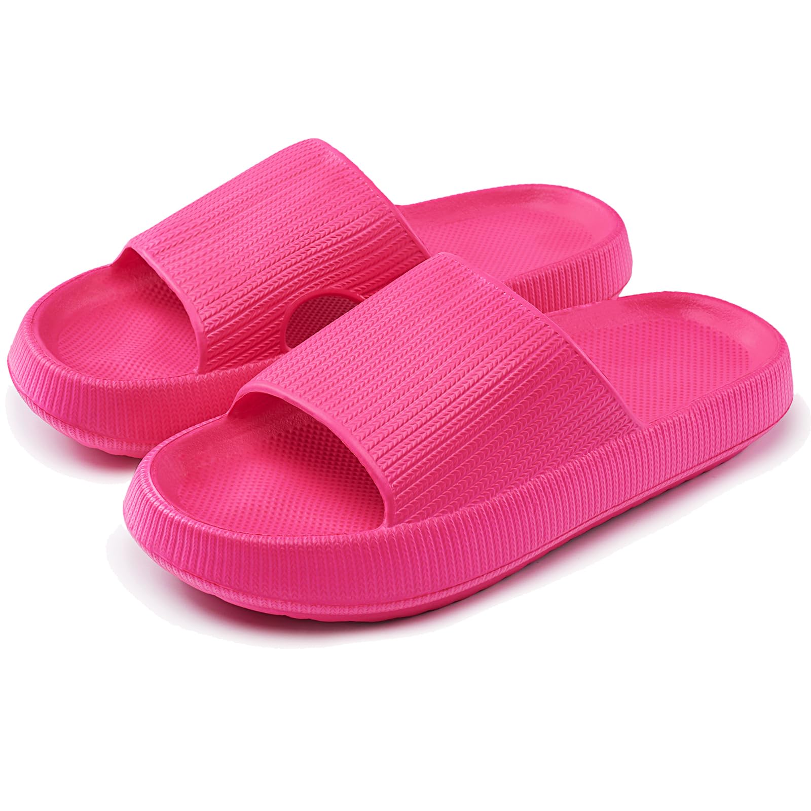 rosyclo Cloud Slippers for Women and Men Massage Shower Bathroom Non-Slip Quick Drying Open Toe Super Soft Comfy Thick Sole Home House Cloud Cushion Slide Sandals for Indoor & Outdoor Platform Shoes