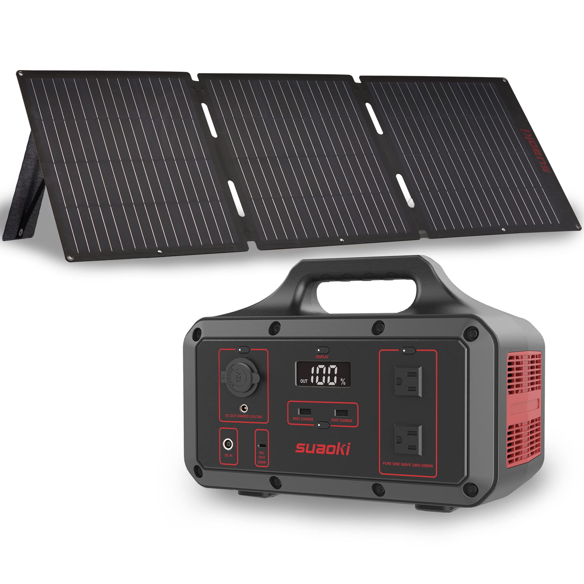 Amazon.co.jp: suaoki ポータブル電源 大容量 ソーラーパネル 165W 