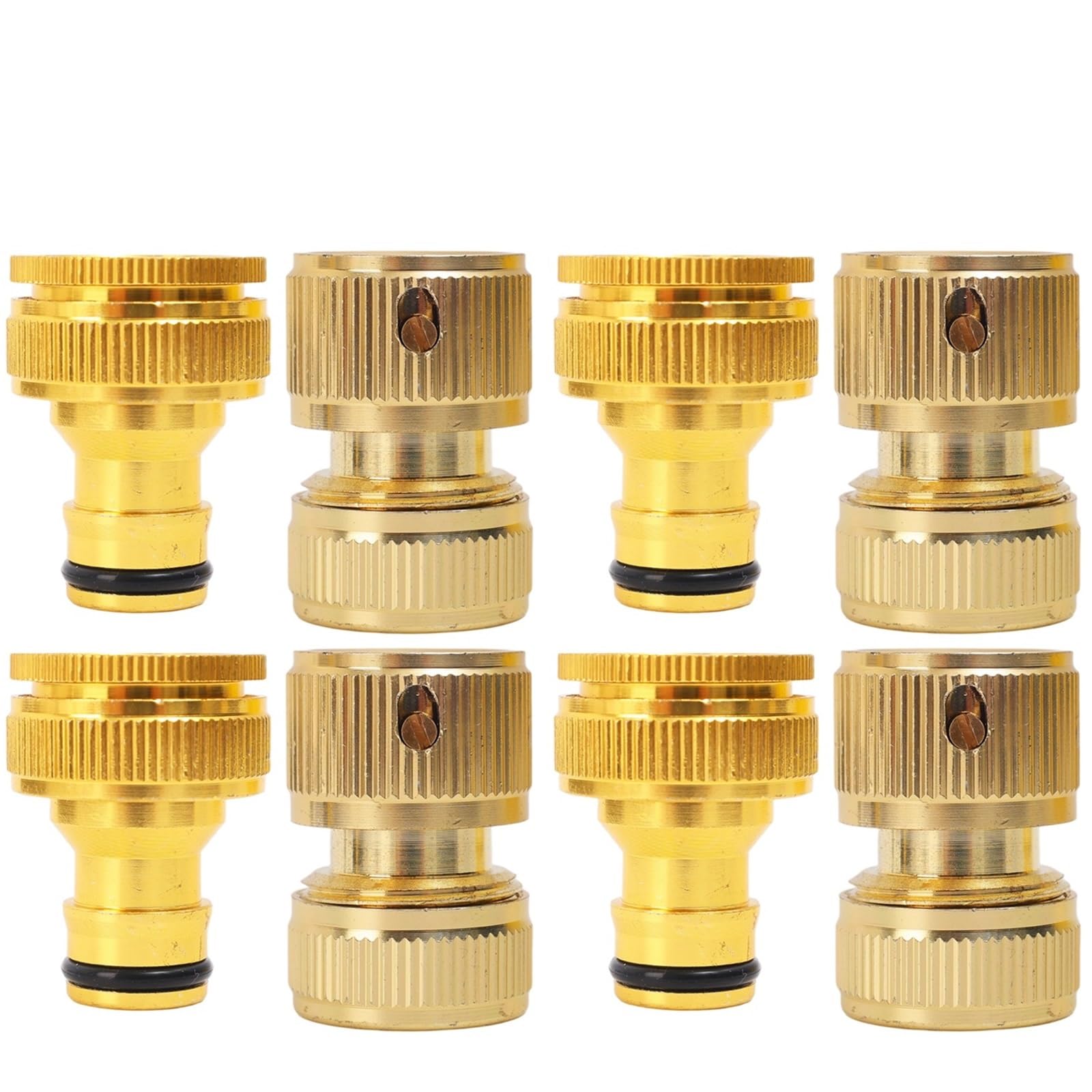 MZPOZB 4/6-point Tap Quick Connector Garden Watering Adapter Drip Irrigation Hose Repair Fittings Sturdy Brass(4Set-8PCS)