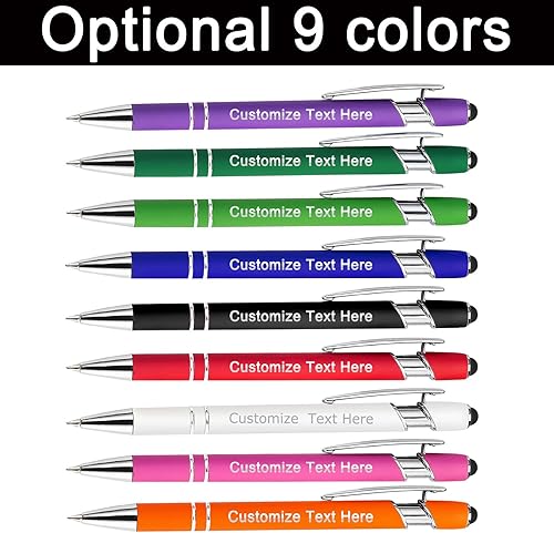 Miniatura 2 de 12 bolígrafos personalizados a granel con punta de lápiz capacitivo, bolígrafos personalizados con mensaje de logotipo y nombre, ideas de regalo