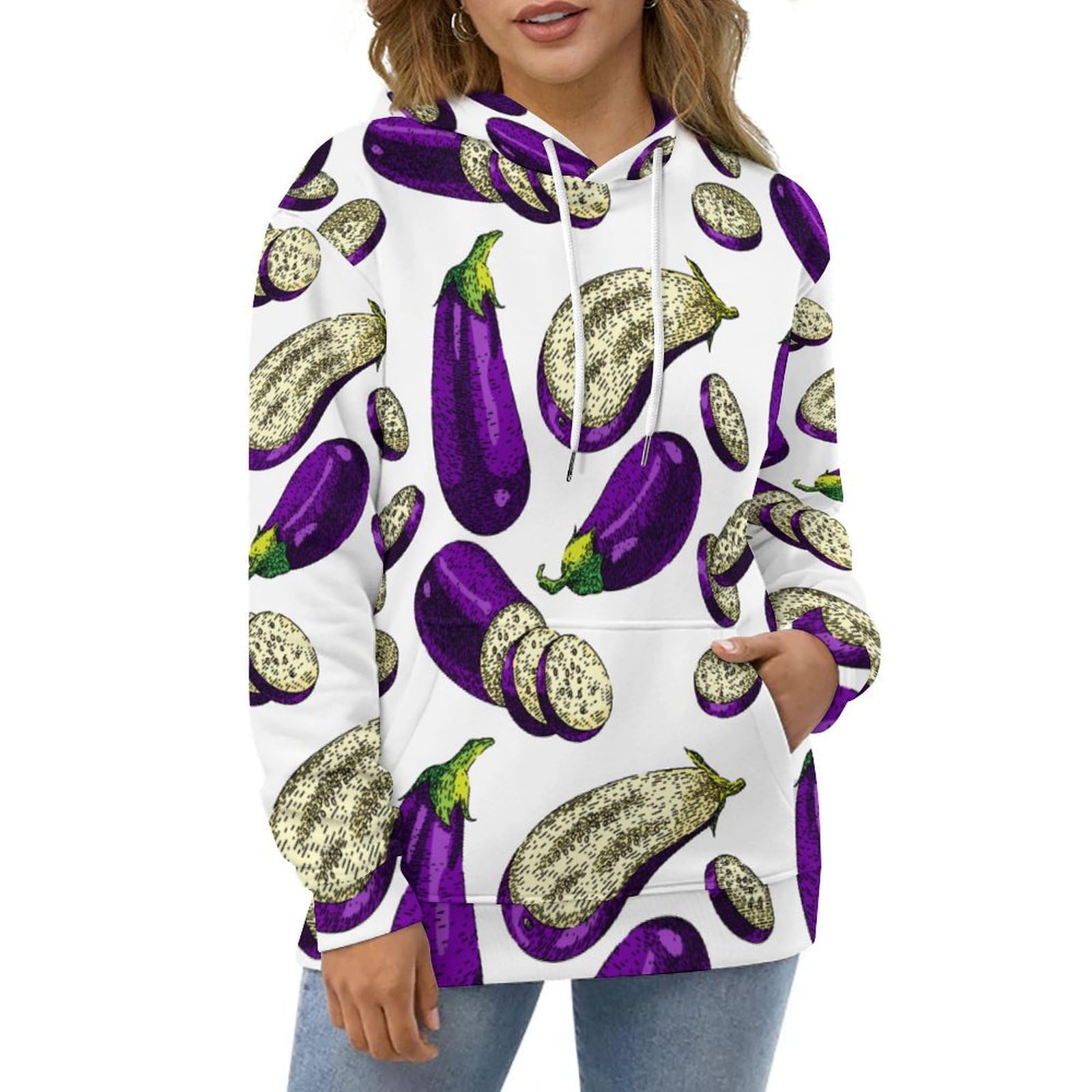 Amazon.co.jp: メンズ パーカー 野菜 茄子柄 なす ナスビ プルオーバー 