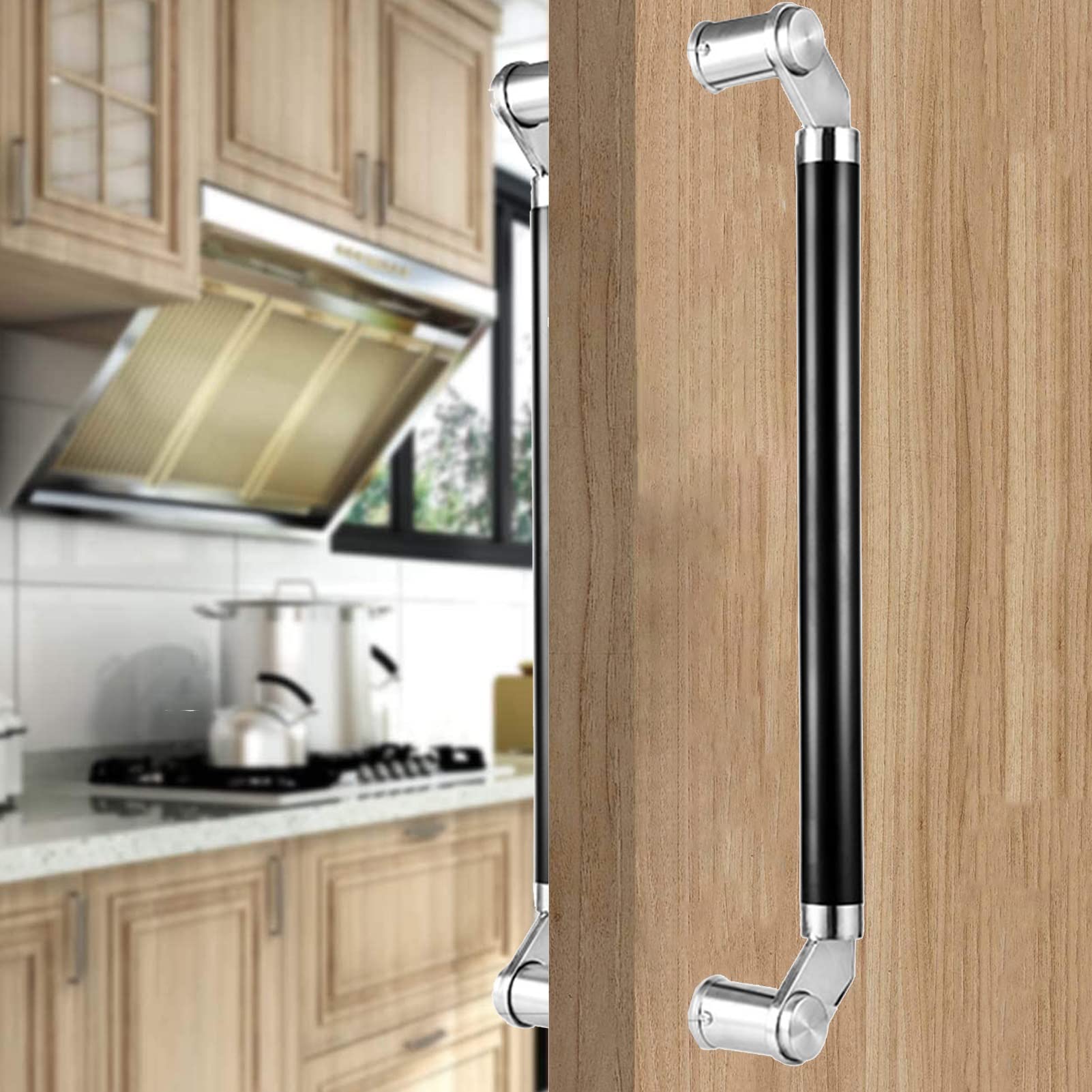 MXXQRHF Modern H Shape Sliding Door Handle - Double Sided Entry Barn Pull Handle for Shower & Glass Doors, 47inch Black (80cm) - Stylish & Durable Door Hardware