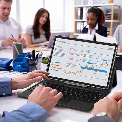 Miniatura 5 de Tablet Android con teclado, 128 GB ROM +512 GB expandible, procesador octa-core de 1.8 GHZ, WiFi 5G, GPS, Bluetooth 5.0, tableta PC certificada por