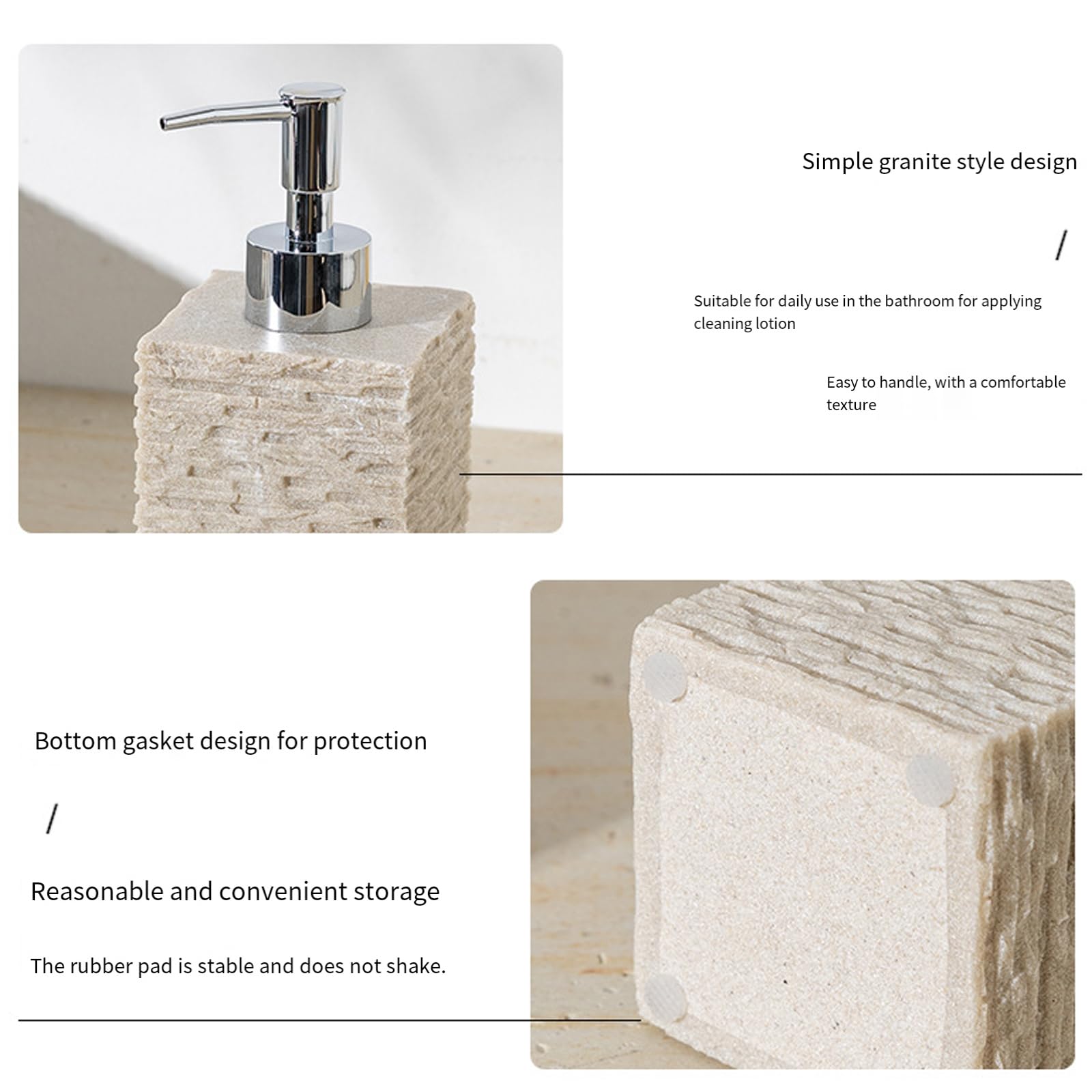 Juego de organizador de baño de resina con acabado de piedra, botella de jabón y bandeja organizadora, soporte para cepillo de dientes para uso doméstico, accesorios de baño