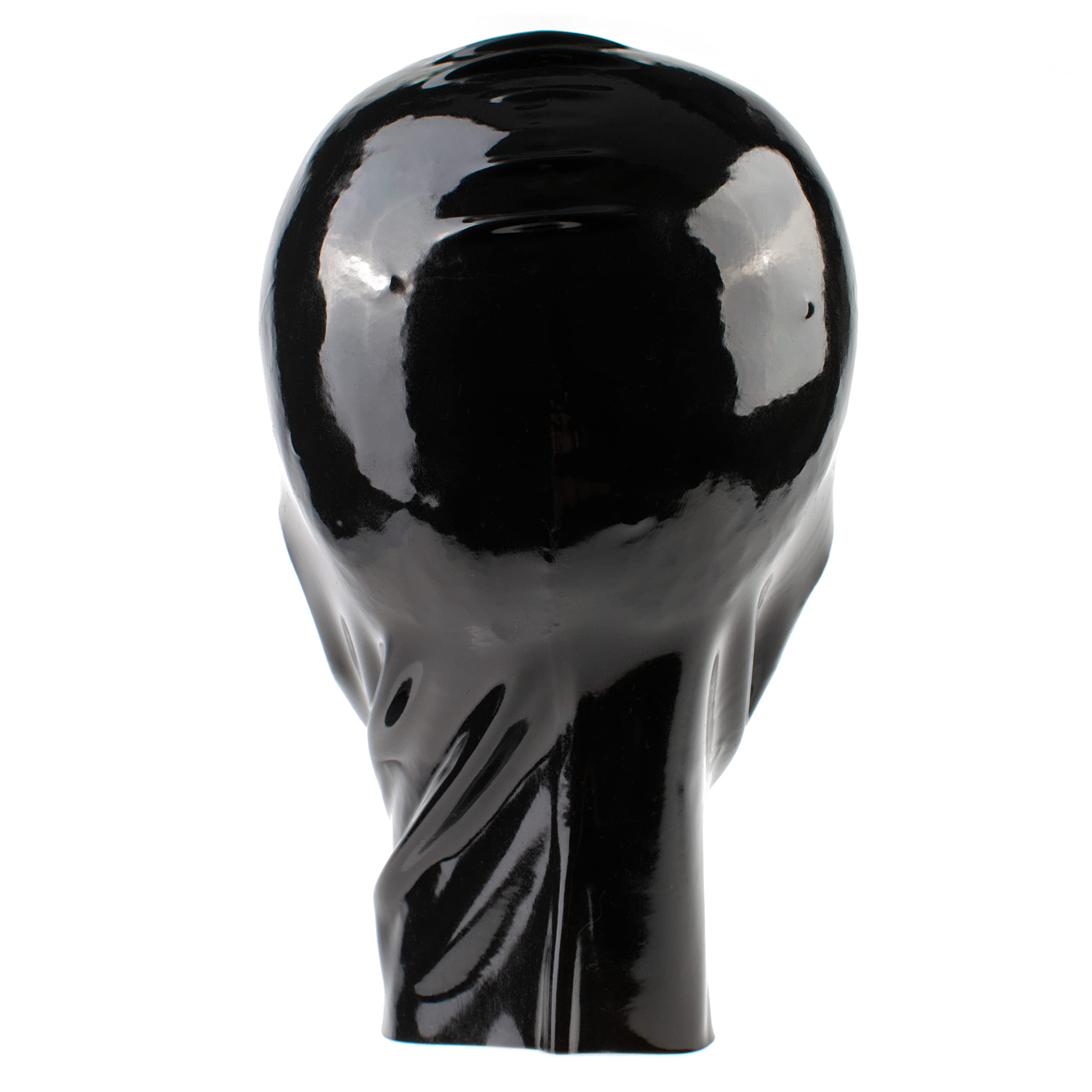 Masque en latex - Masque en latex à visage ouvert pour hommes et femmes noir 0.4mm S