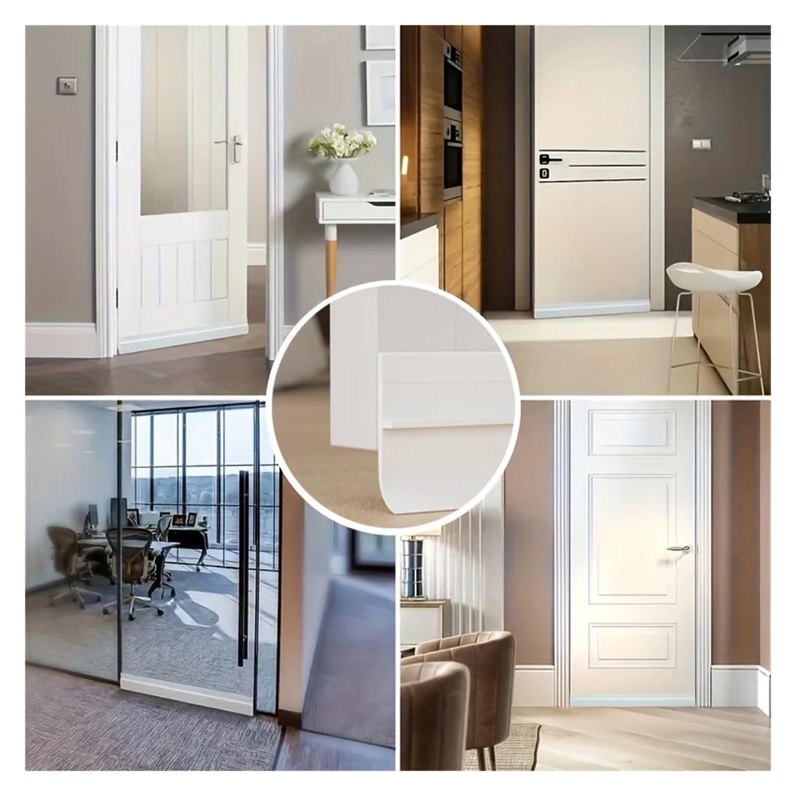 Tira De Sellado Inferior De Puerta Engrosada Autoadhesiva