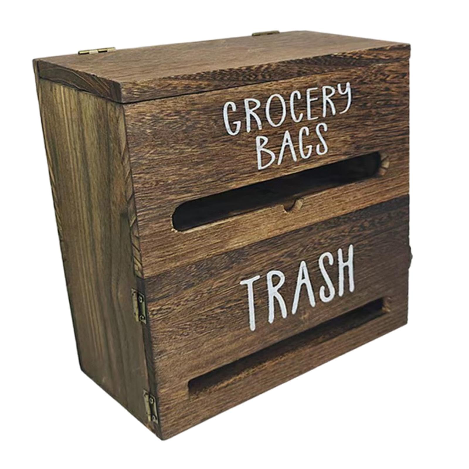 Dispensador de Bolsas de Basura de Pared, Almacenamiento Estético Y Multifuncional, Soporte para Bolsas de Supermercado para Tienda, Garaje O Granja, Marrón Oscuro, Individual
