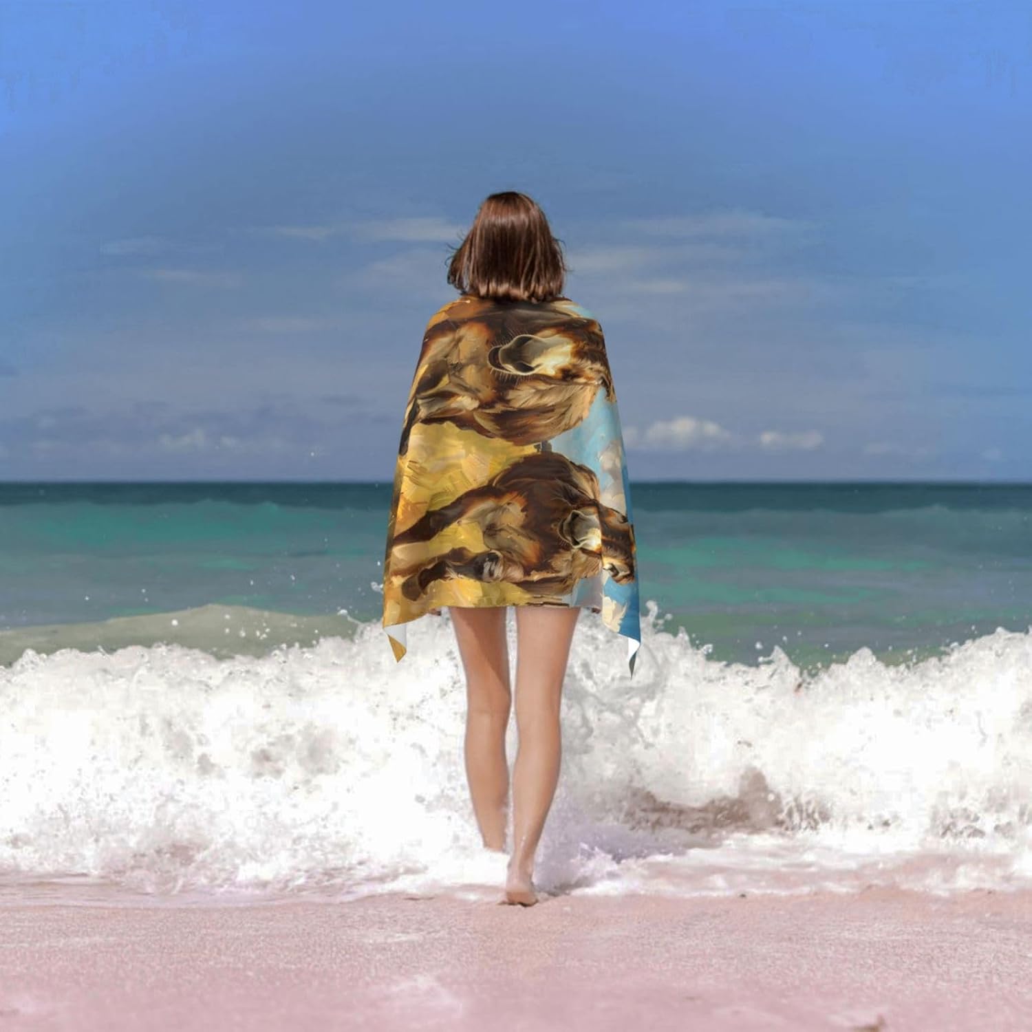 Funny Donkey Farm Animal Beach Towel, Ultra Soft Lightweight Sand-Free Microfiber Bath Towels for Pool, Bathroom, Swimming, Vacation, Travel 31"x51", Gifts for Kids, Teens, Girls, Women - Image 3