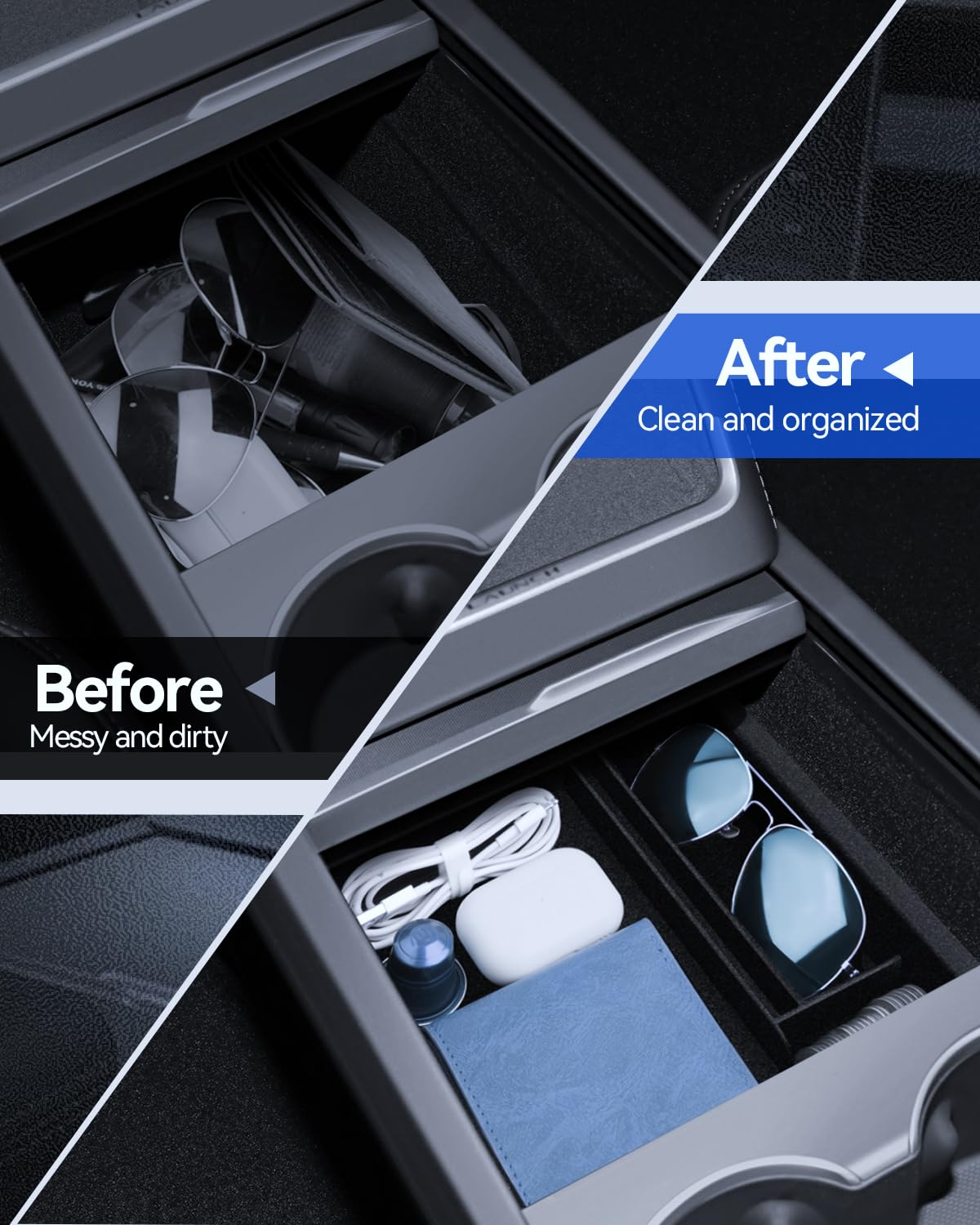 Tesla Model Y 2025 Juniper Organizer do konsoli środkowej silikonowy tacka akcesoria