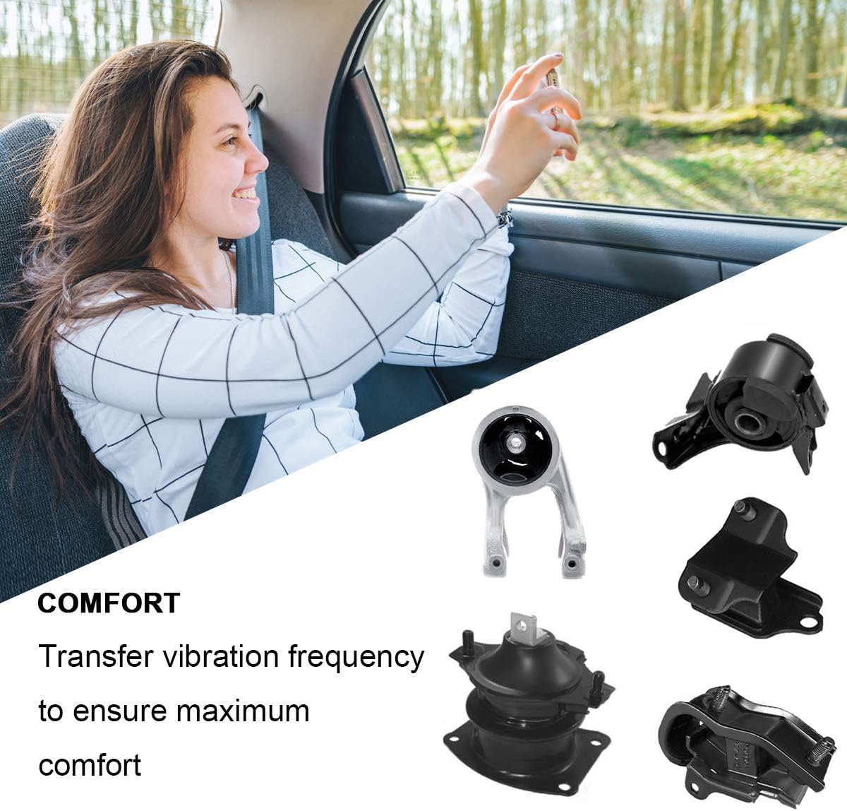 Compatible with 2005-2006 Honda Odyssey 3.5L LX & EX Transmission Engine Motor Mount Set A4526HY A4555 A4553 A6582 A4559