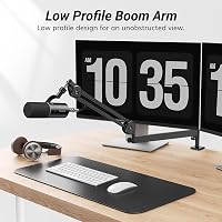 TONOR T40LP mikrofon boom kar, low profile állvány, fel le állítható, teljesen állítható, 37 cm plusz 37 cm, fekete, játék podcast felvétel 3