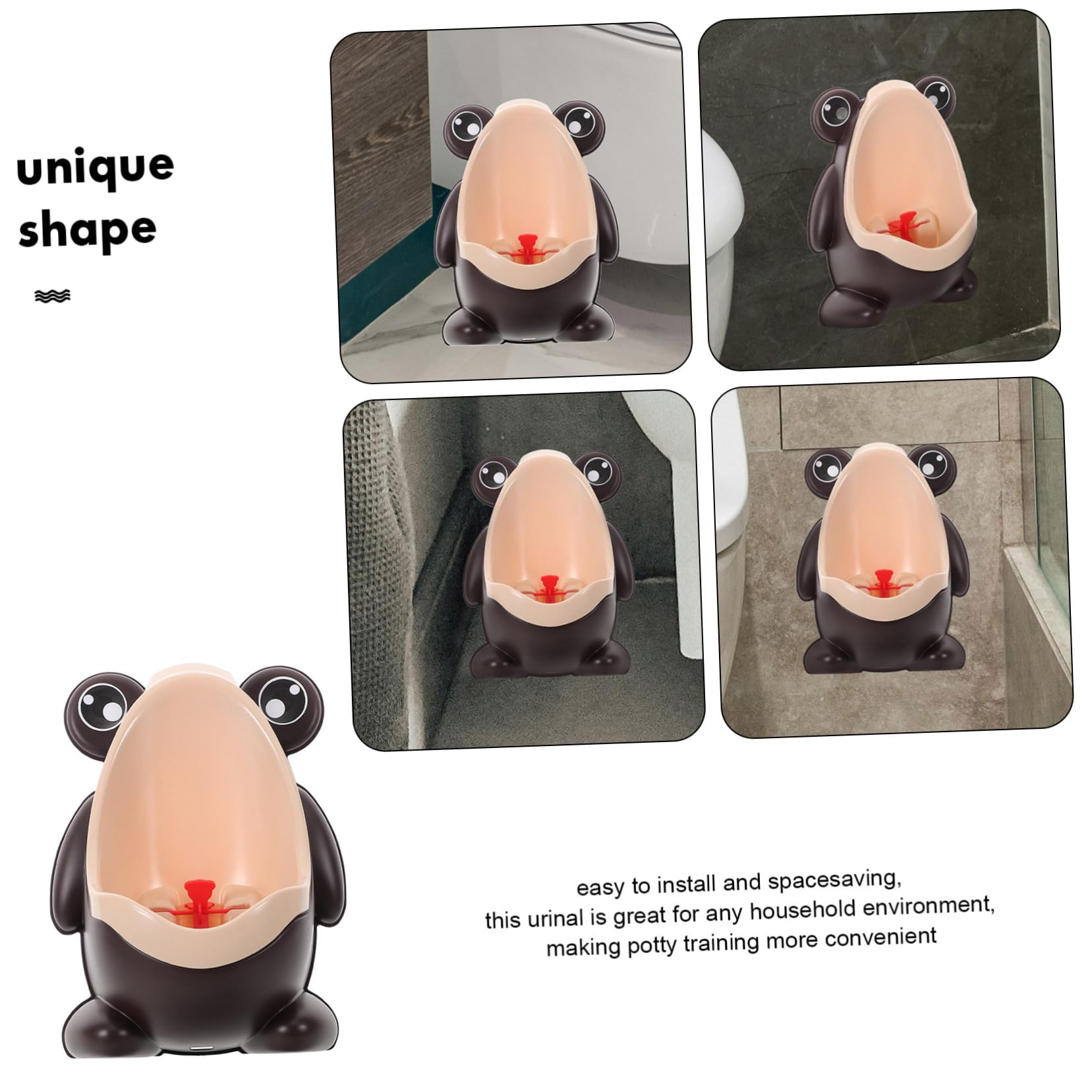 DOITOOL Urinal Potty Cup for Boys Potty Training Urinal Toilet Light inside Potty Urinal Frog Urinal Training Urinal for Boys Pee Cup for Light Brown Abs