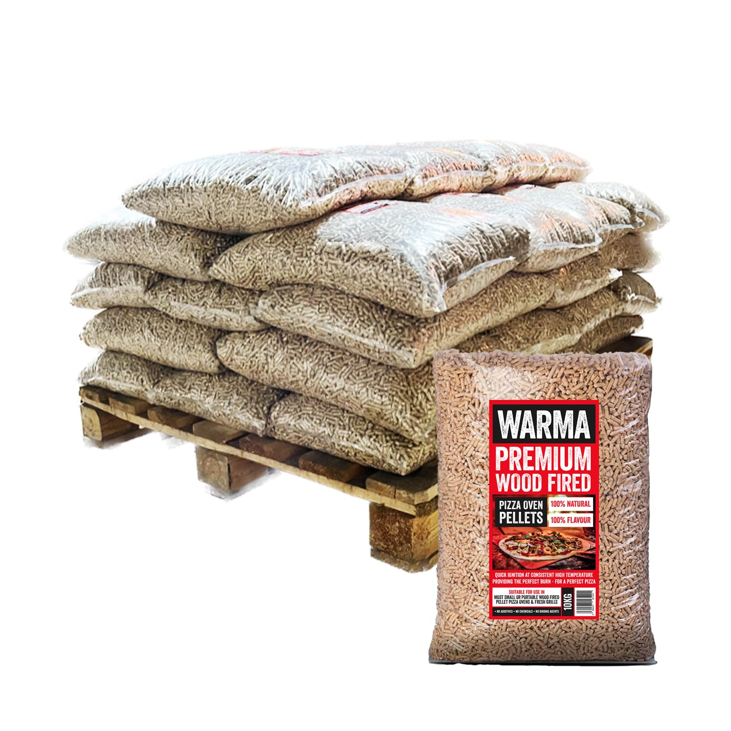 45 x 10kg Bags Eco Premium Pizza Oven Wood Pellets 100% Natural - Suitable for Ooni Uuni Ninja Nero Dellonda Outdoor Garden Cooking Pellet Operated Stoves Wood Fired Pizza Ovens & Grills