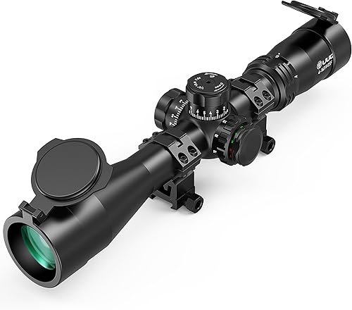 UUQ Alcance de rifle 4-16X44AO, paralaje de enfoque lateral para caza, segundo plano focal, tubo de 1.181 in, retícula mil-punto iluminada R/G, se