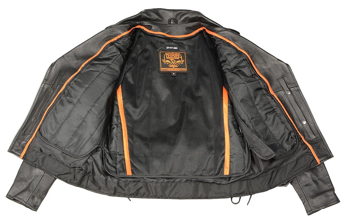 Milwaukee Womens Full Length Motorcycle Jacket with Side Lace — view 5