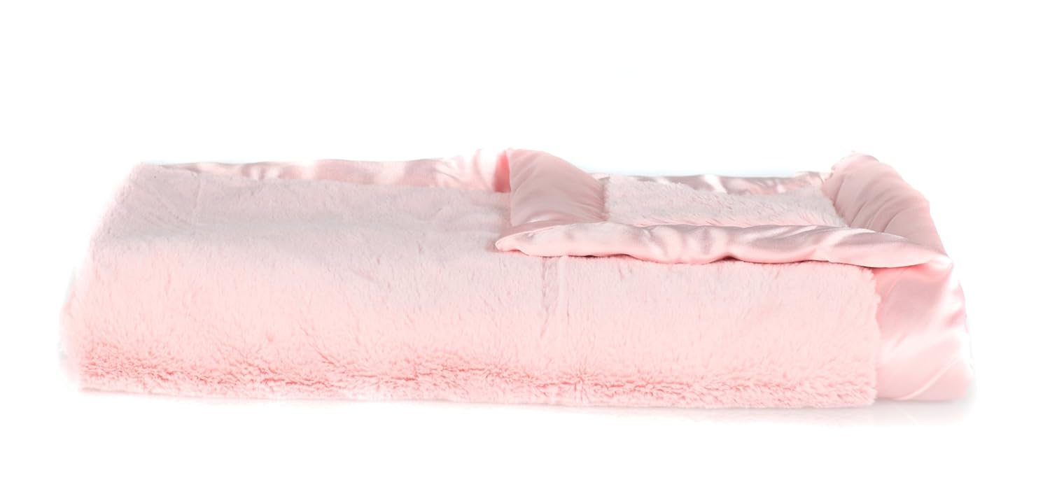 Saranoni Lush Baby Blanky with Satin Trim, 15" x 20" (Pink