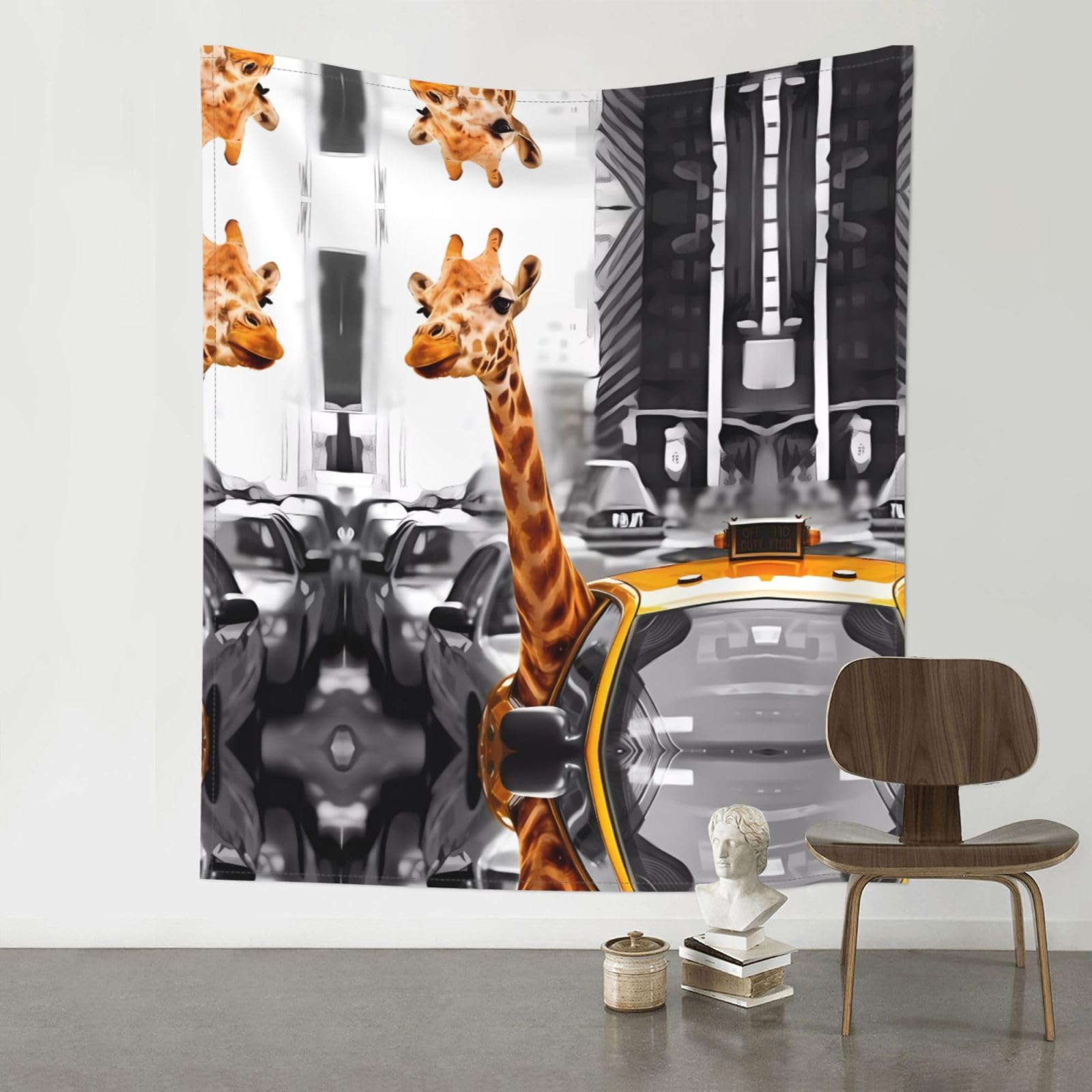 YYHHAOFA giraffe in new york Prints 60x51in Wall Tapestry - Durable Polyester Throw Blanket for Dorm Decor, Beach Picnics & Versatile Room Layering