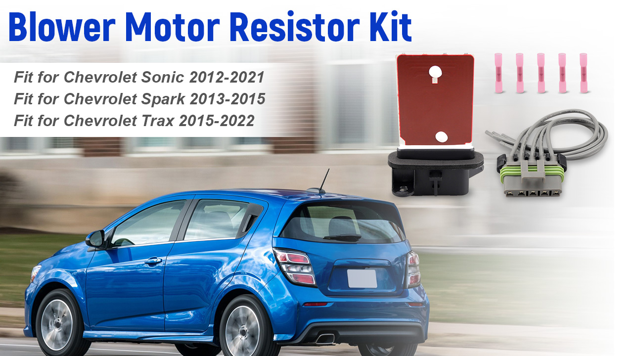 Image of HVAC Blower Motor Resistor Kit Fit for Chevrolet Sonic 2012-2021 Spark 2013-2015 Trax 2015-2022, AC Blower Control Module with 13 AWG Connector Wire Harness, Replace 95018066 94560526