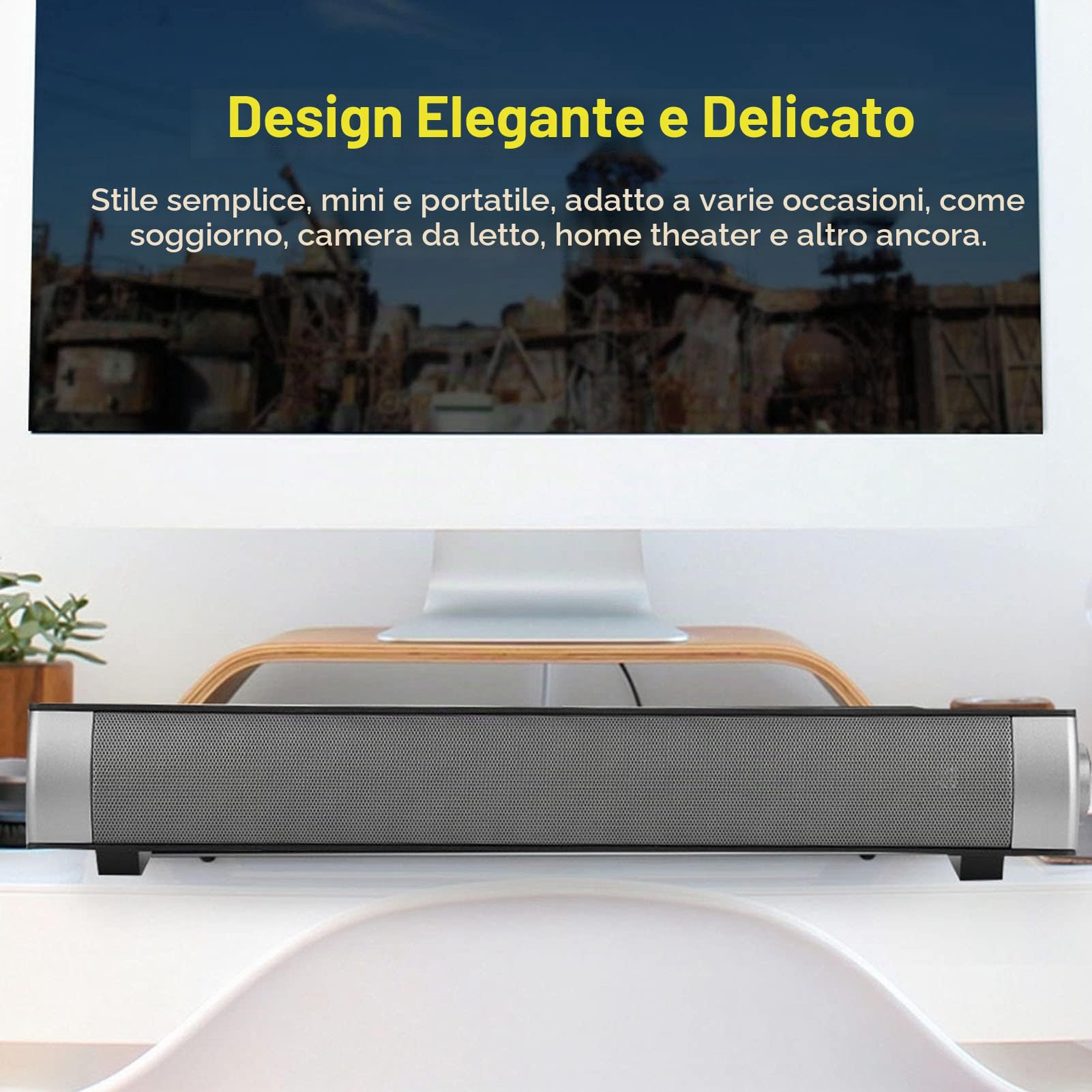 Soundbar, Soundbar per TV, Altoparlante Home Theater, Altoparlante Bluetooth Scheda di memoria Subwoofer stereo wireless Lettore audio AUX per Home Theater