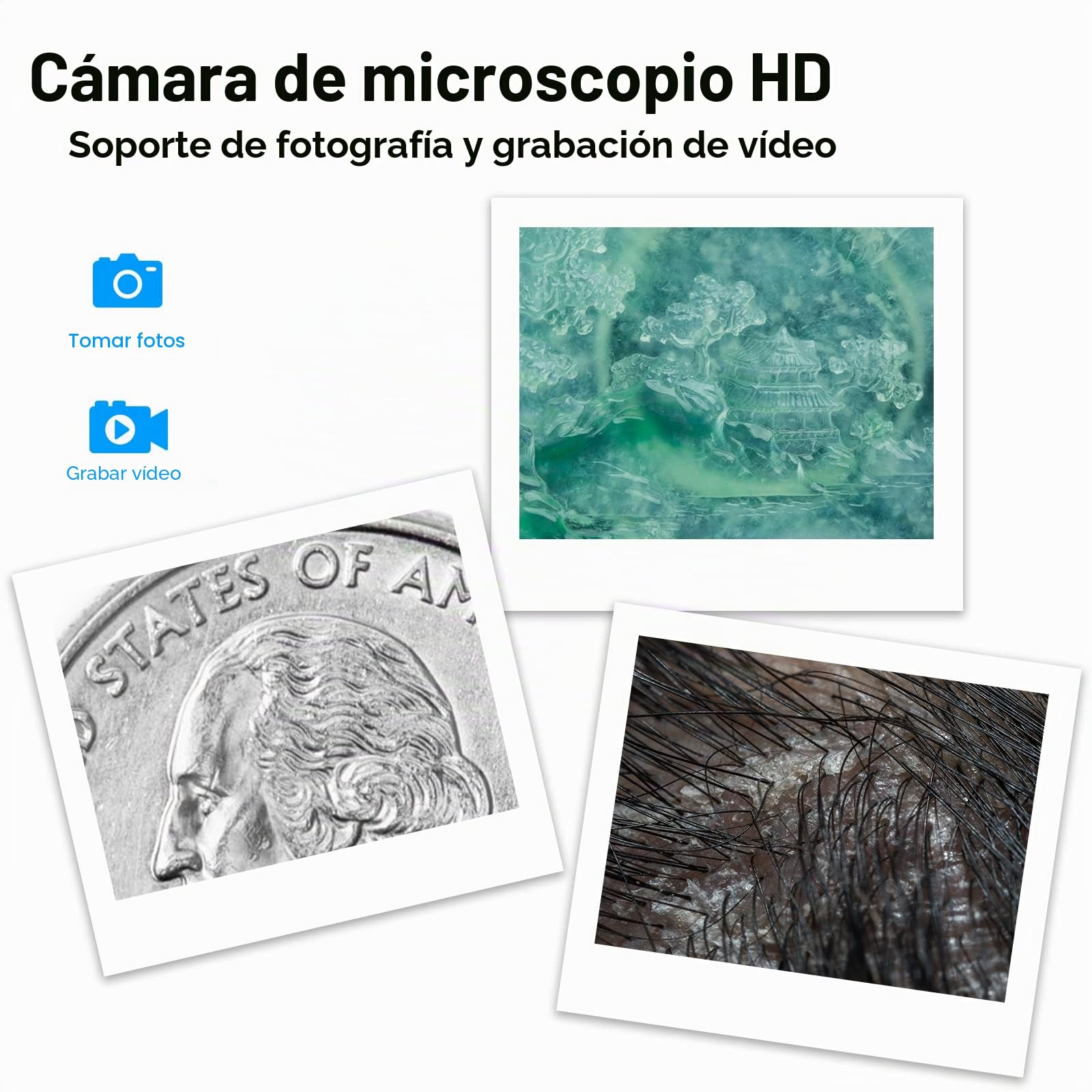 CáMara Digital Microscope 4k WiFi para iPhone, Android Phone Y Windows Mac Pc, 3840x2160p, Microscopo De Mano InaláMbrico, Microscope PortáTil, para Adultos Y NiñOs