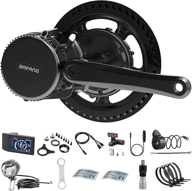 Bafang Ebike Conversion Kit 750W 1000W 250W 350W 500W 48V 36V 52V Mid Drive Motor Kit BBS02B BBS01B BBS-HD, Electric Bike Conversion Kit with 500C LCD Display, Gear Shift Sensor