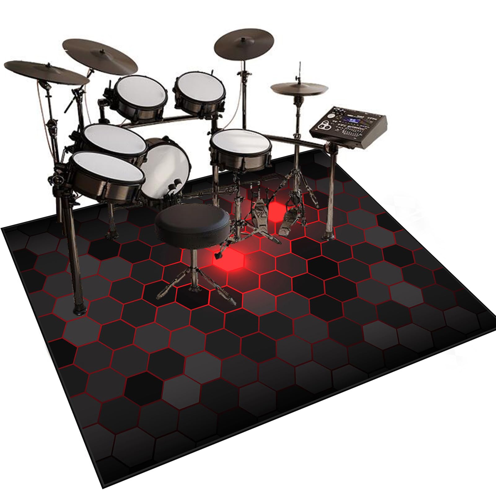 140 x 120 cm Alfombra Bateria Alfombrillas Insonorizada Antideslizantes Alfombra de Tambor Kit de Batería de Jazz Electrónico Rectangular Profesional para Caja de Bombo Y Otros Instrumentos Musi