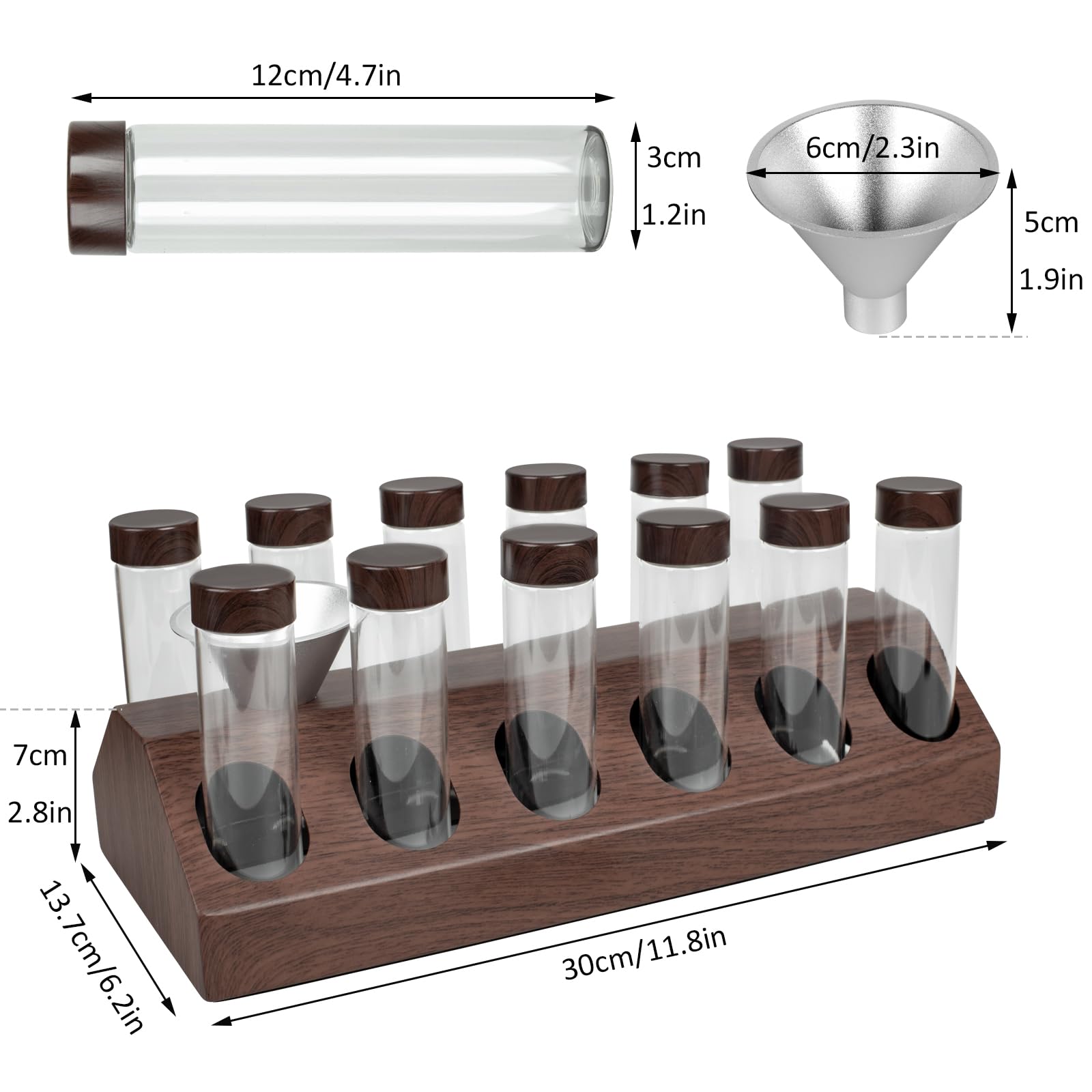 Guolich Single Dose Coffee Bean Storage Metal Base Holder,coffee Storage Container Display Stand and Funnel. (12 Tubes) - Image 3