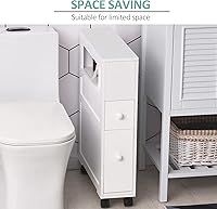 Vista 5 de HOMCOM Gabinete de almacenamiento lateral estrecho de madera de 6.25 x 20.5 x 28.25 pulgadas, color blanco