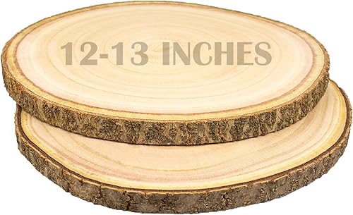 Miniatura 10 de Rebanadas grandes de madera sin terminar para centros de mesa, 1 pieza de 9 a 10 pulgadas, centros de mesa de madera natural para mesas, centros de