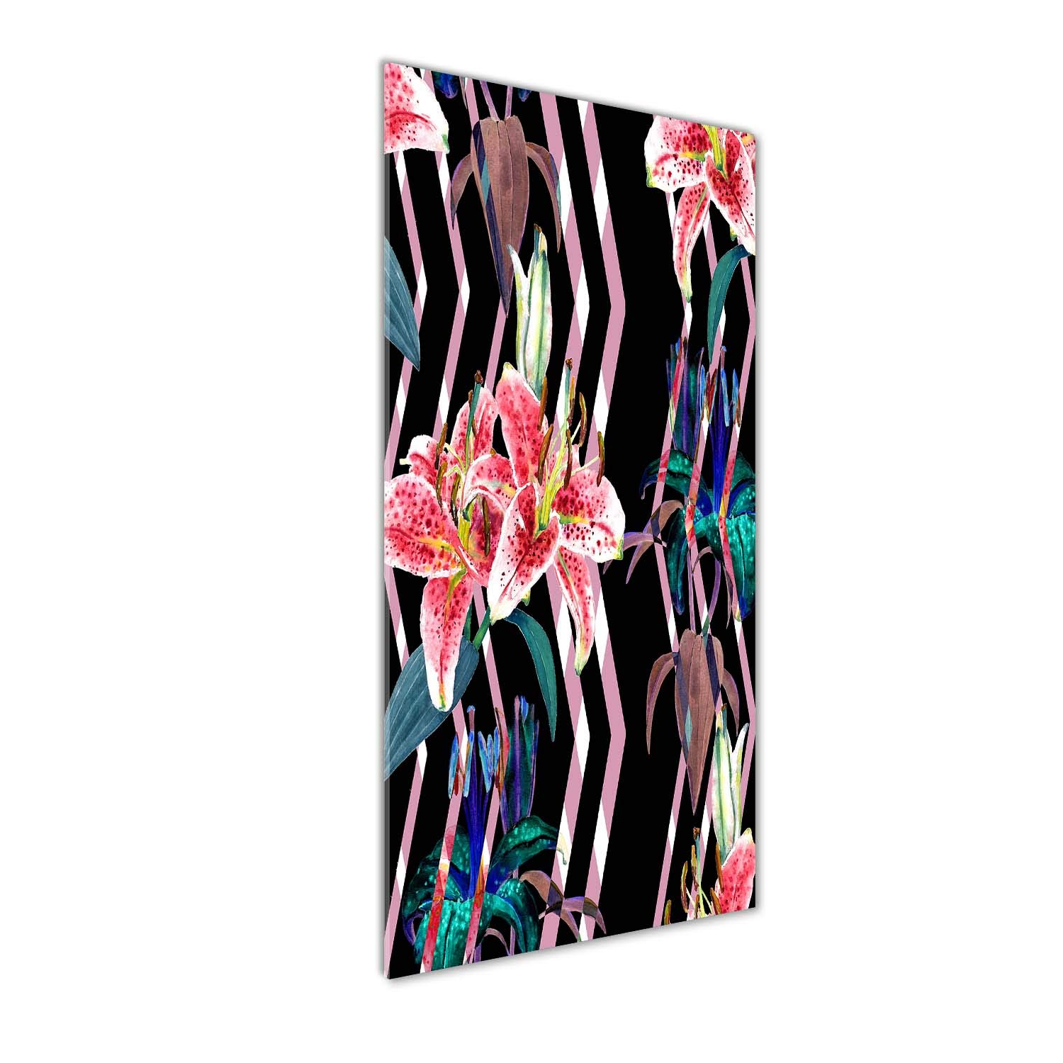 Impression sur Verre Acrylique 50x125 cm Tulup Fond de Lis Multicolore