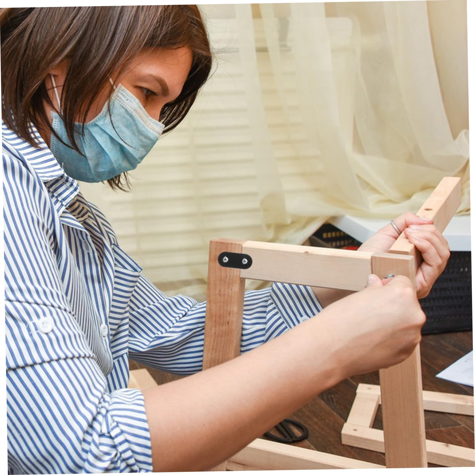 OSALADI Flat Braces for Metal Plates 24pcs Straight Flat Brace Sturdy and Easy to Install