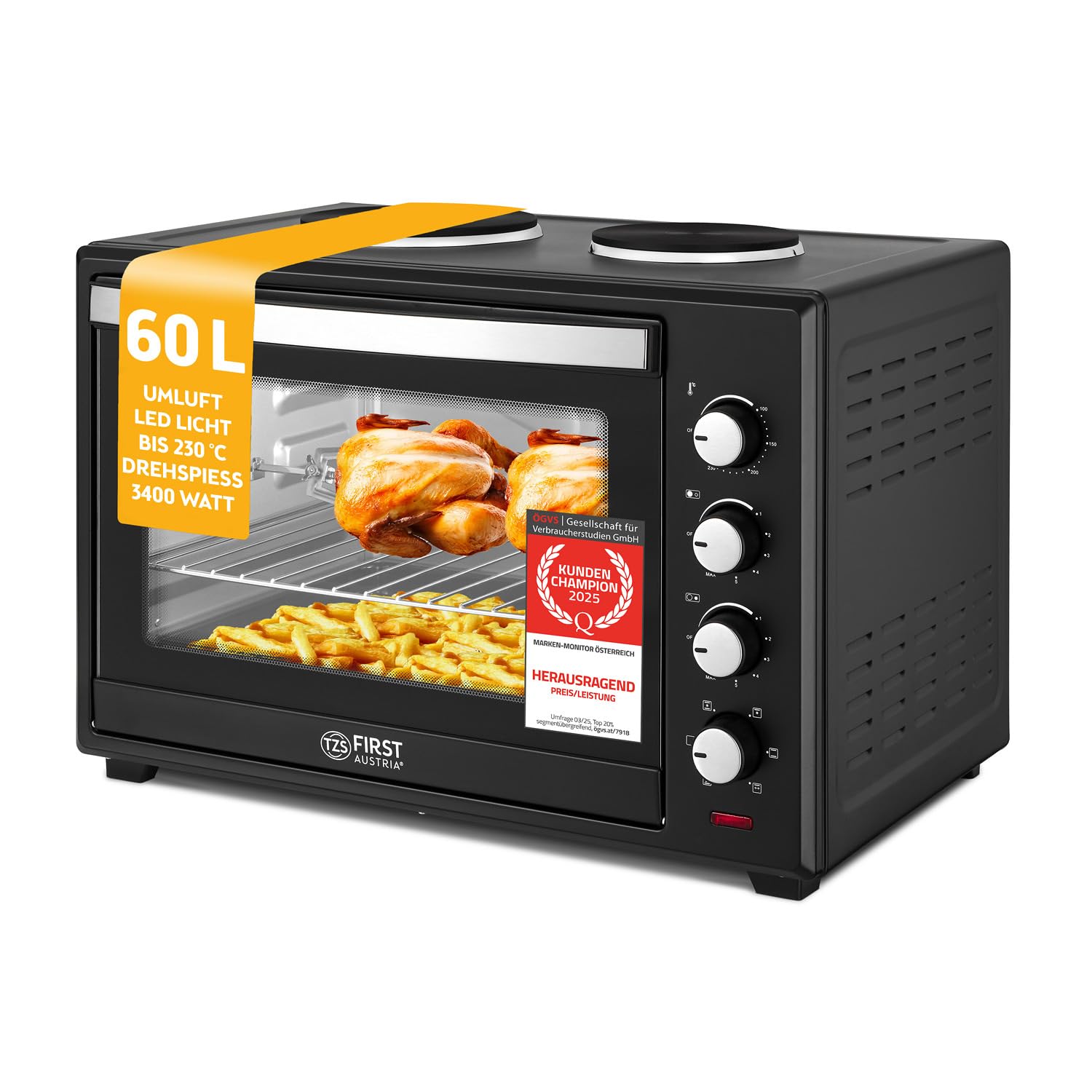 STILLSTERN Minibackofen Mit Umluft (18L) 1300W, Toa Produktbild-Vorschau 2