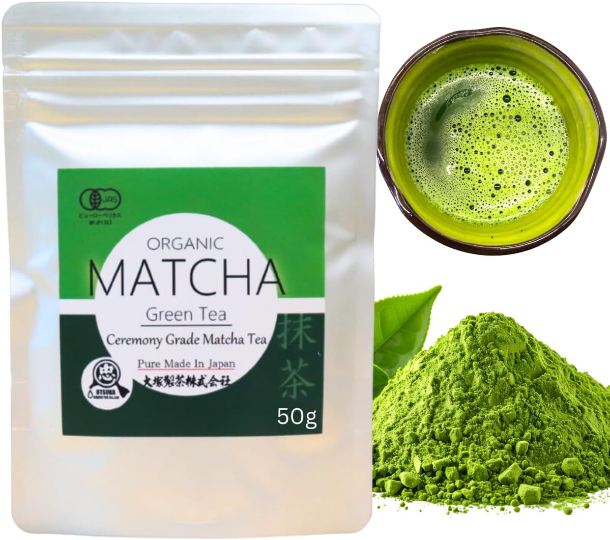 Otsuka Green Tea Co - First Harvest Ceromonial Grade Matcha Powder - Made In Japan - Japanese Matcha Powder (Medium - 50g)