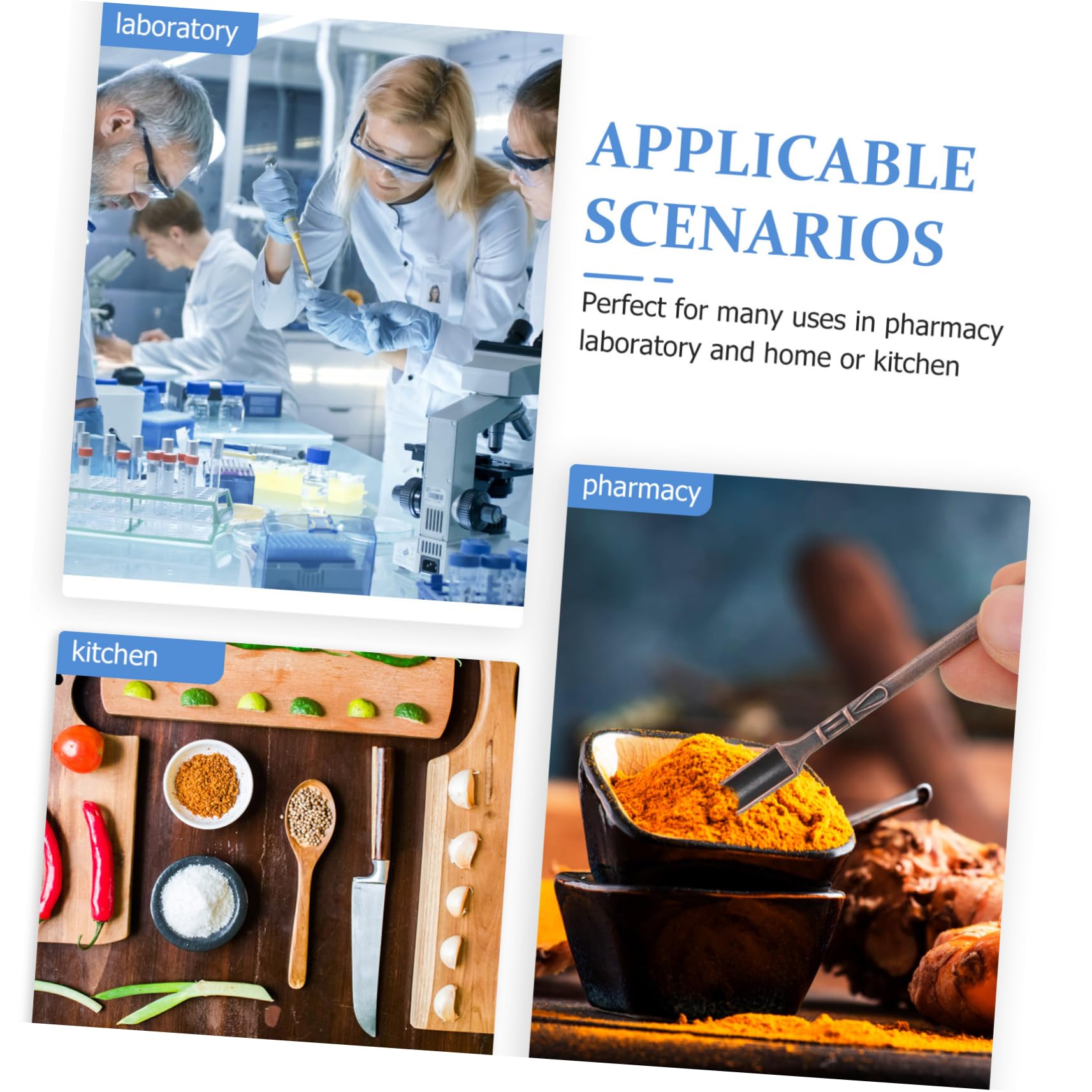 Mini Cuillères à Usage Médical en Acier Inoxydable 10 Cuillères de Laboratoire Argentées à Double Tête, Robustes pour Prélèvement et Expérimentation en Laboratoire