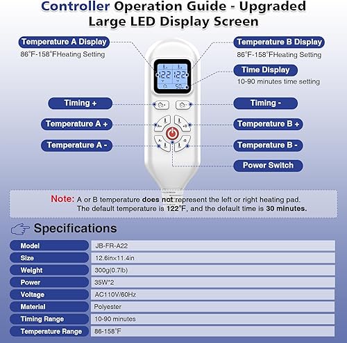 Miniatura 6 de JOBYNA 2 almohadillas térmicas para aliviar el dolor de rodilla, rodilleras de calor rápido de 30 segundos con apagado automático, nivel de calor de