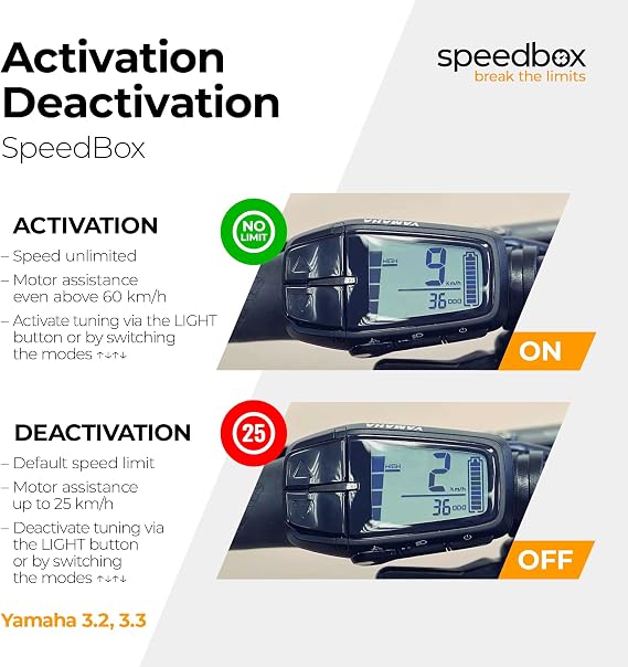 SpeedBox 3.3 Compatible with Yamaha Motors PW-X3, PW-S2, YDX-Moro/E-bike Tuning Chip
