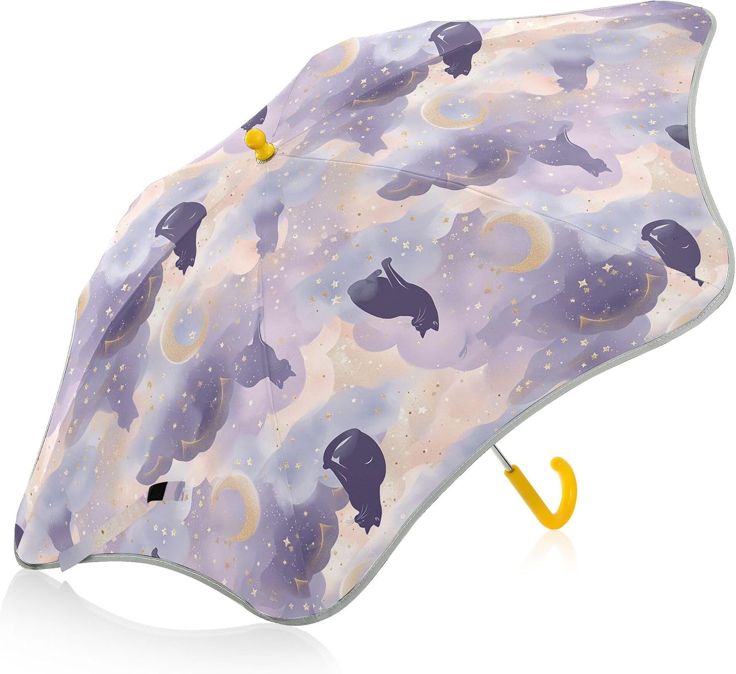 ALAZA Witchy Cat Moon Star Kids Umbrella for Girls Boys Toddler Children Rain & Sun Umbrella