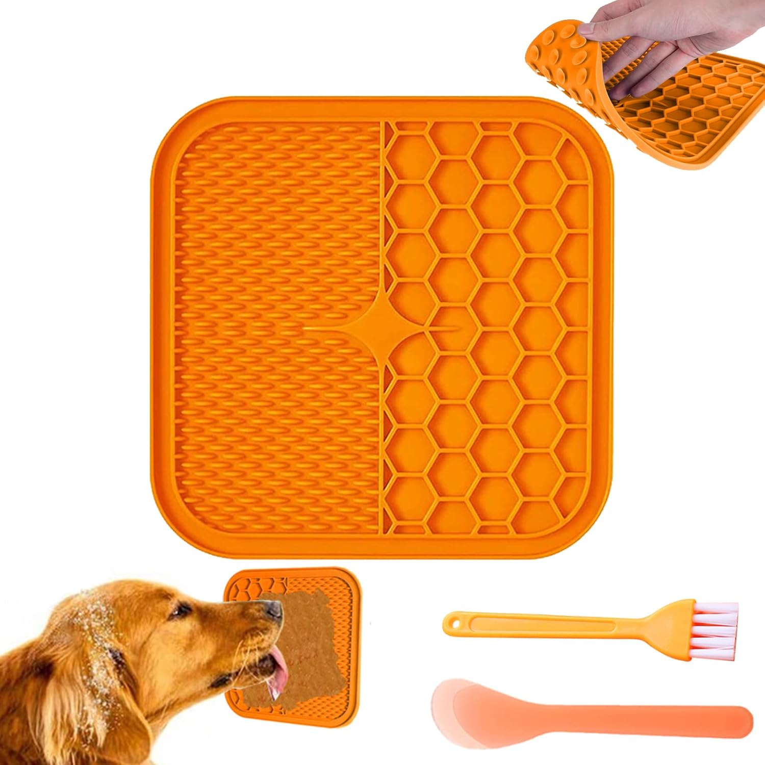 Licky Mat for Dogs Cats, VEGCOO Dog Paste for Lick Mat Dog Feeding Mat