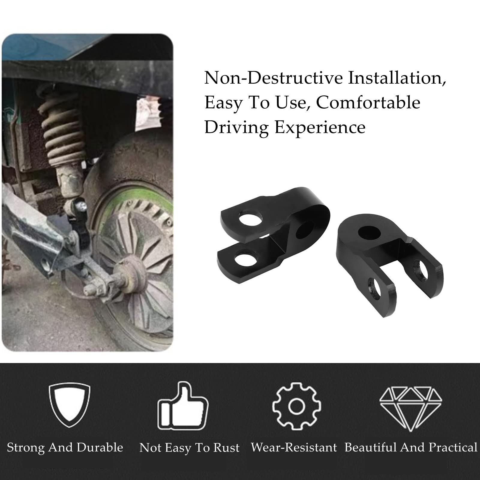 Rallonge D'amortisseur Arrière CNC, Adaptateur De Rehaussement, Pièces De Suspension, Amortisseur De Scooter De Vélo, Accessoires De Moto, RL D343