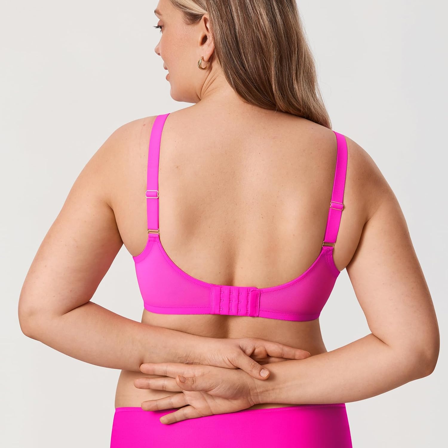 DELIMIRA Women's Cosnufy Sheer Mesh Bra Full Coverage Plus Size Plunge Unlined Underwire Bras - Image 3