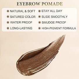 Eyebrow Pomade - Waterproof Brow Pomade for Long-lasting Results,Smudge Proof and Sweat Resistant Formula,Natural Eyebrow Makeup for All Skin Types and Tones - Chocolate