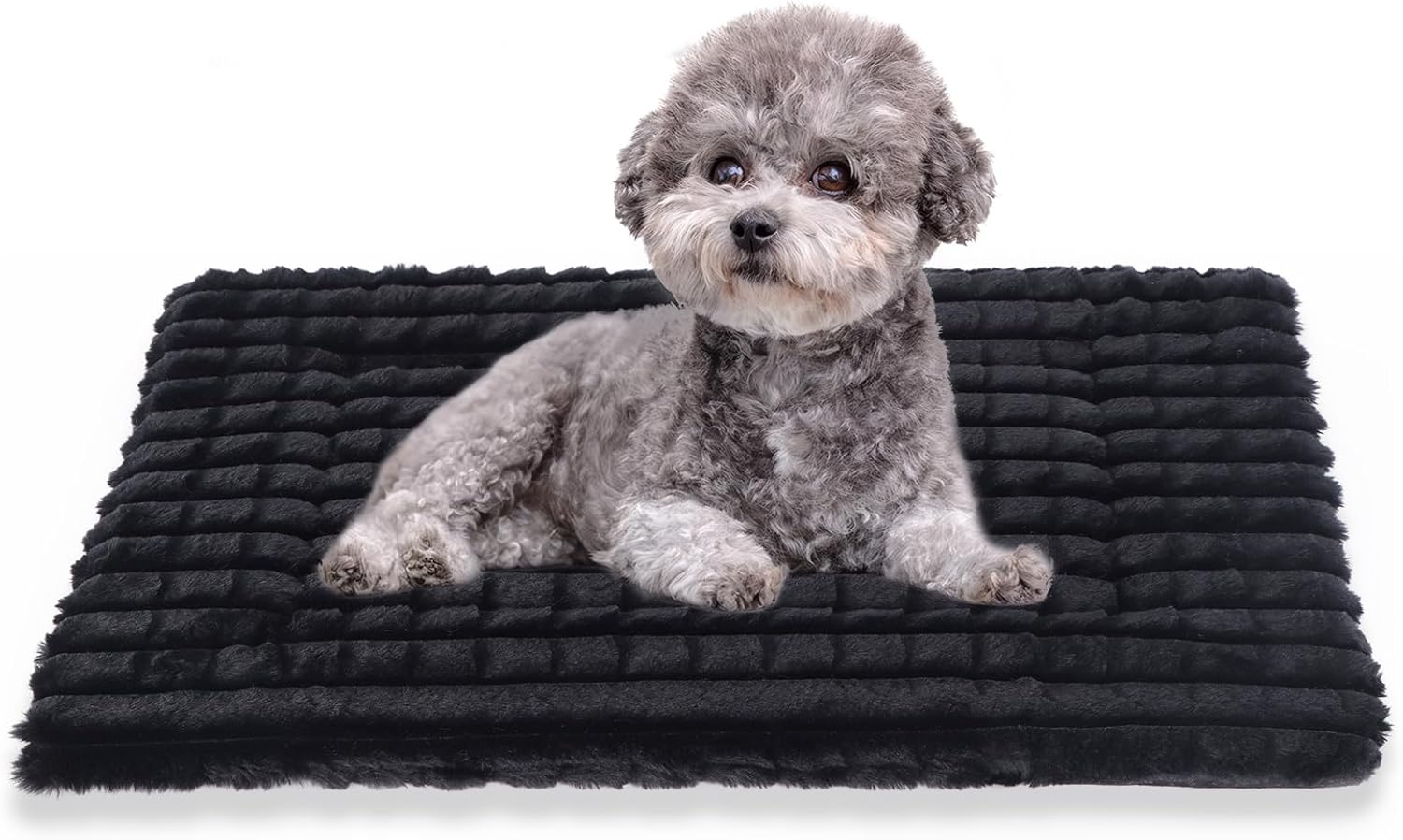 BVAGSS Dog Bed Washable Crate Mattress,Anti-Slip Crate Pad, Memory Foam Dog Beds, Soft Warm Pet Cushion for Small Medium Dogs, Calming Fluffy Sleeping Kennel Bed Pad XH082 (75x50cm,Black)